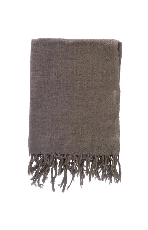 Dip dye sjaal met kwastjes - Falcon Brown