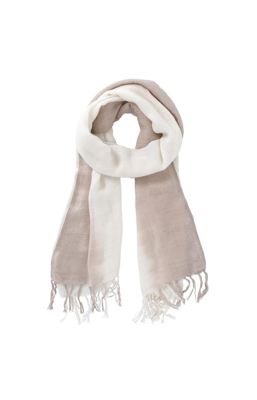 Dip dye sjaal met kwastjes - Pure Cashmere Brown - Type: product