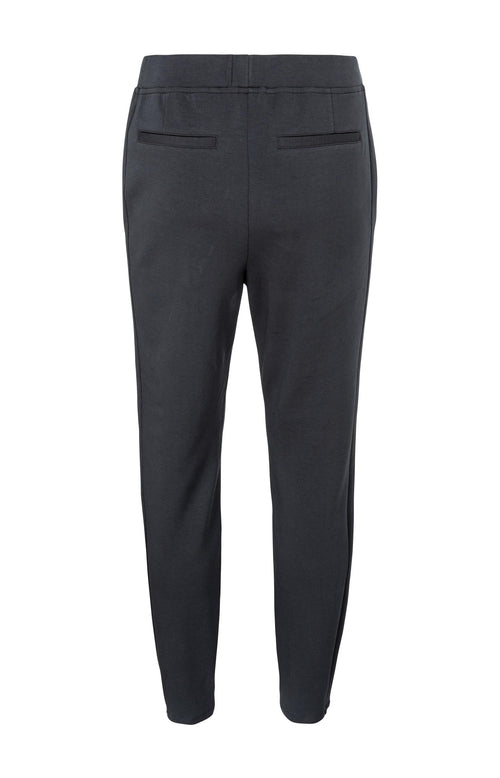 Jersey broek met tailored fit in een katoen mix - Moonless Night Black