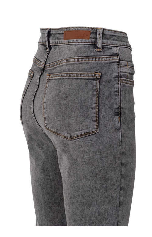 High waist skinny jeans met zakken en knoopsluiting - Grey Denim