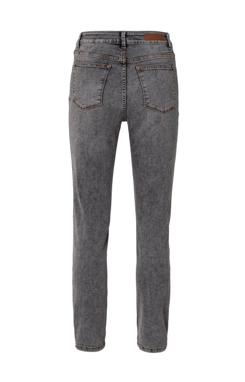 High waist skinny jeans met zakken en knoopsluiting - Grey Denim