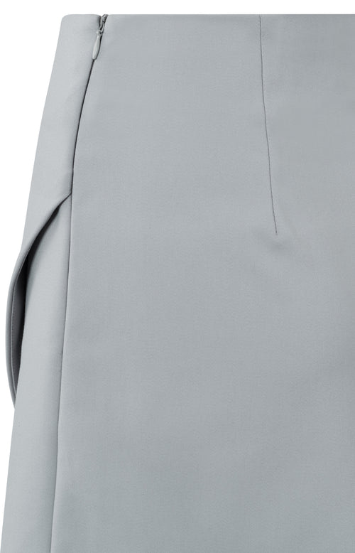 Miniskort met wikkeleffect en ritssluiting - Ultimate Grey