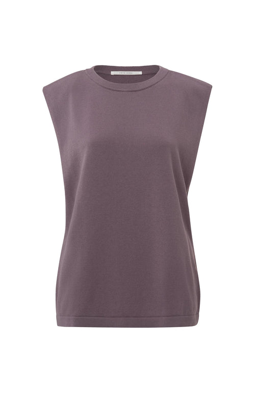 Mouwloze trui met ronde hals en gedetailleerde schouders - Moonscape Purple - Type: product