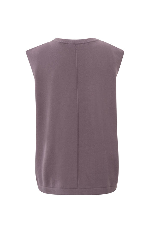 Mouwloze trui met ronde hals en gedetailleerde schouders - Moonscape Purple