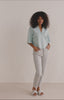 Polo trui met rits, halflange mouwen en naaddetails - Harbor Gray Blue