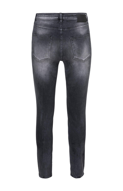 Skinny denim jeans met hoge taille in katoenmix - Grey Denim