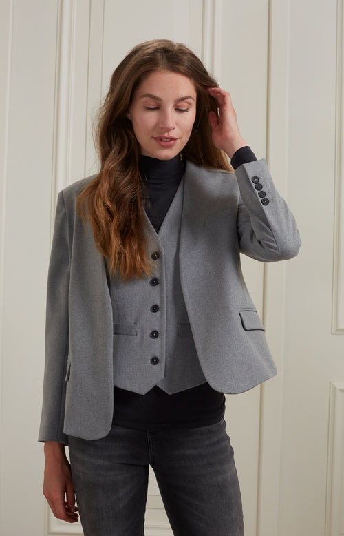 Skinny denim jeans met hoge taille in katoenmix - Grey Denim
