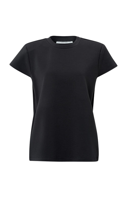 Soepelvallend T-shirt met ronde hals en kapmouwen - Phantom - Type: product