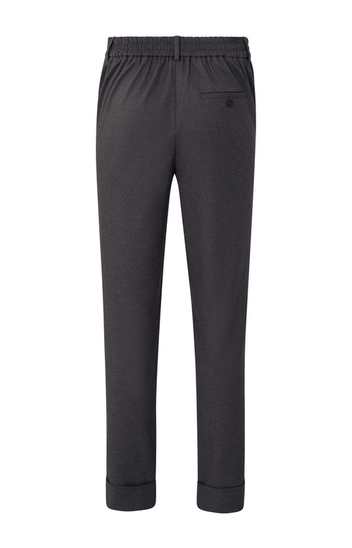 Zachte pantalon met rechte pijp, zakken en elastische taille - Phantom Melange