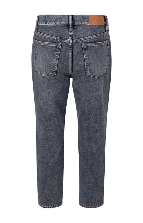Cotton high waist straight leg denim - Grey Denim