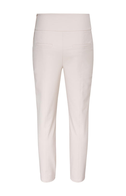 Elastische jersey broek met rits zakken - Rainy Day Beige