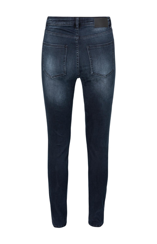 Skinny high waist denim in a cotton blend fabric - Dark Blue Denim