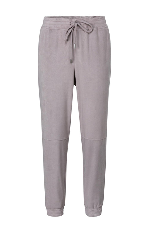 Suèdine jogging broek met een elastische taille - Moon Rock Dark Sand - Type: product