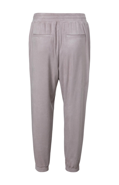 Suèdine jogging broek met een elastische taille - Moon Rock Dark Sand