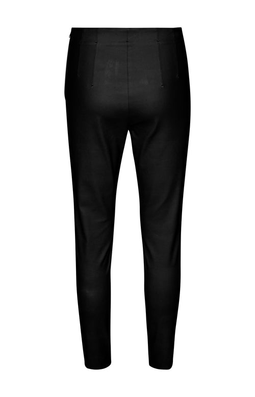 Tregging met coating en hoge taille in katoenmix - Black