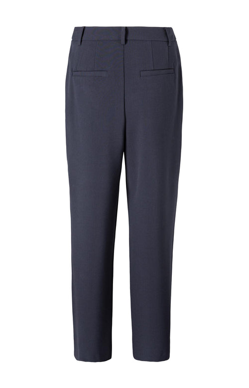 Wijde broek met hoge taille in viscosemix - Anthracite